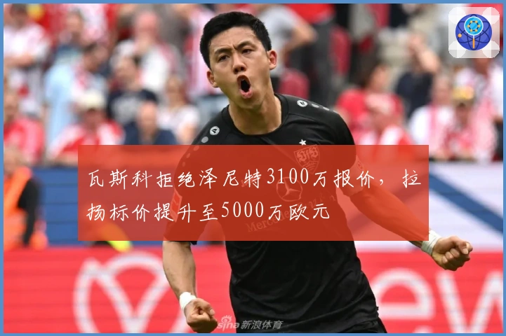 瓦斯科拒绝泽尼特3100万报价，拉扬标价提升至5000万欧元